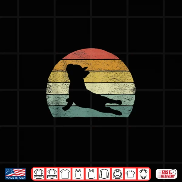 Design Vintage Retro French Bulldog Shirt Yoga Funny French Bulldog Shirt