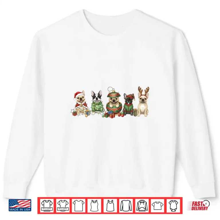 Xmas French Bulldog Dogs Christmas Lights Frenchie Dog Lover Shirt 2 Sweatshirt Xmas French Bulldog Dogs Christmas Lights Frenchie Dog Lover Shirt