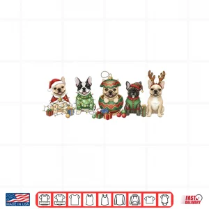 Design Xmas French Bulldog Dogs Christmas Lights Frenchie Dog Lover Shirt