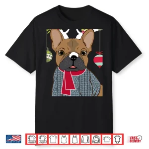 Cute French Bulldog Frenchie Christmas Reindeer Shirt