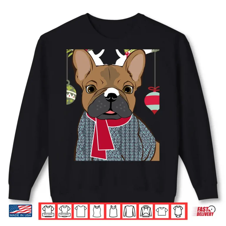 Sweatshirt Cute French Bulldog Frenchie Christmas Reindeer Shirt