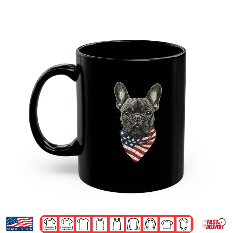 Mug French Bulldog American Flag Shirt