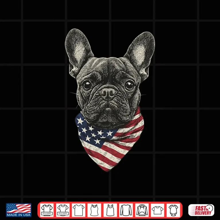 Design French Bulldog American Flag Shirt