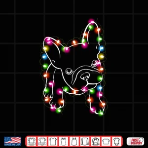 Design French Bulldog Christmas Light Funny Dog Lover Xmas Gift Shirt