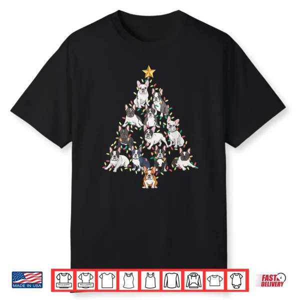 French Bulldog Christmas Tree Frenchie Dog Xmas Pajamas Tee Shirt