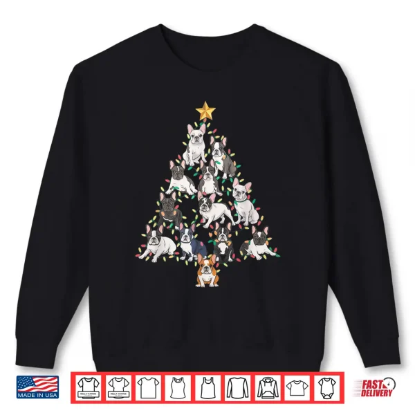 Sweatshirt French Bulldog Christmas Tree Frenchie Dog Xmas Pajamas Tee Shirt