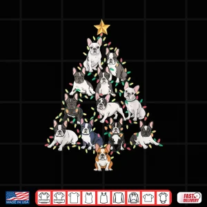 Design French Bulldog Christmas Tree Frenchie Dog Xmas Pajamas Tee Shirt