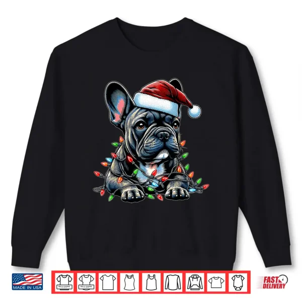 Sweatshirt French Bulldog Frenchie Christmas Hat Xmas Shirt