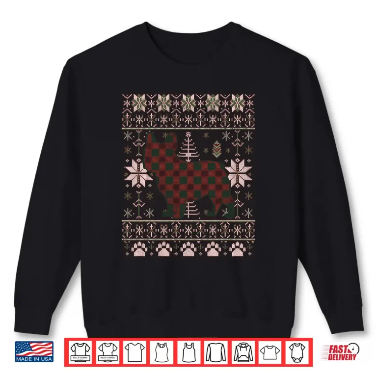 Sweatshirt French Bulldog Merry Frenchie Dog Ugly Christmas Sweater Long Sleeve Shirt