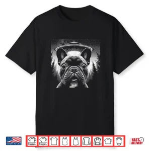 French Bulldog Selfie With Ufo Funny Graphic Alien Lover Men Women Kids Shirt