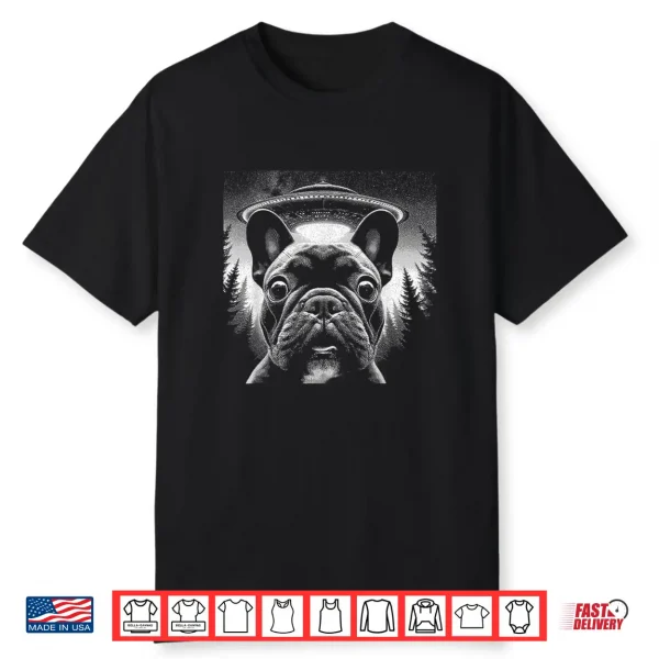 French Bulldog Selfie With Ufo Funny Graphic Alien Lover Men Women Kids Shirt