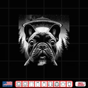 Design French Bulldog Selfie With Ufo Funny Graphic Alien Lover Men Women Kids Shirt