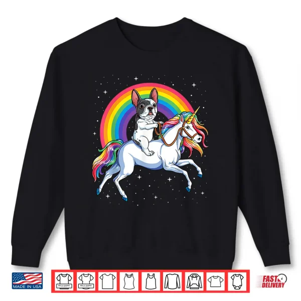 Sweatshirt French Bulldog Unicorn Shirt Girls Space Galaxy Frenchicorn Shirt