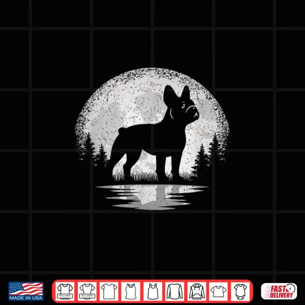 Design Frenchie Moon Vintage French Bulldog Lover Men Women Kids Shirt