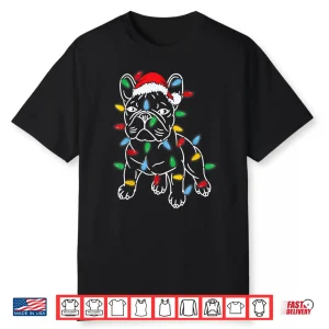 Funny French Bulldog Dog Christmas Light Tree Xmas Pajama Shirt