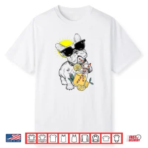 Funny French Bulldog Glasses Summer Lemonade Gift Shirt