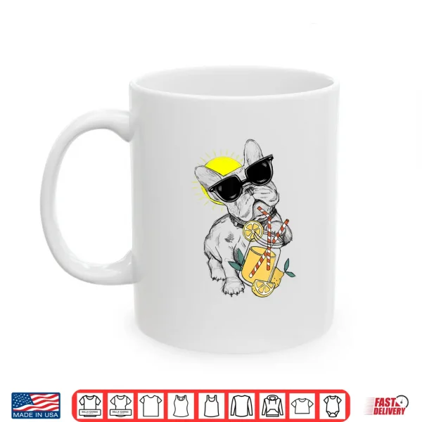 Mug Funny French Bulldog Glasses Summer Lemonade Gift Shirt