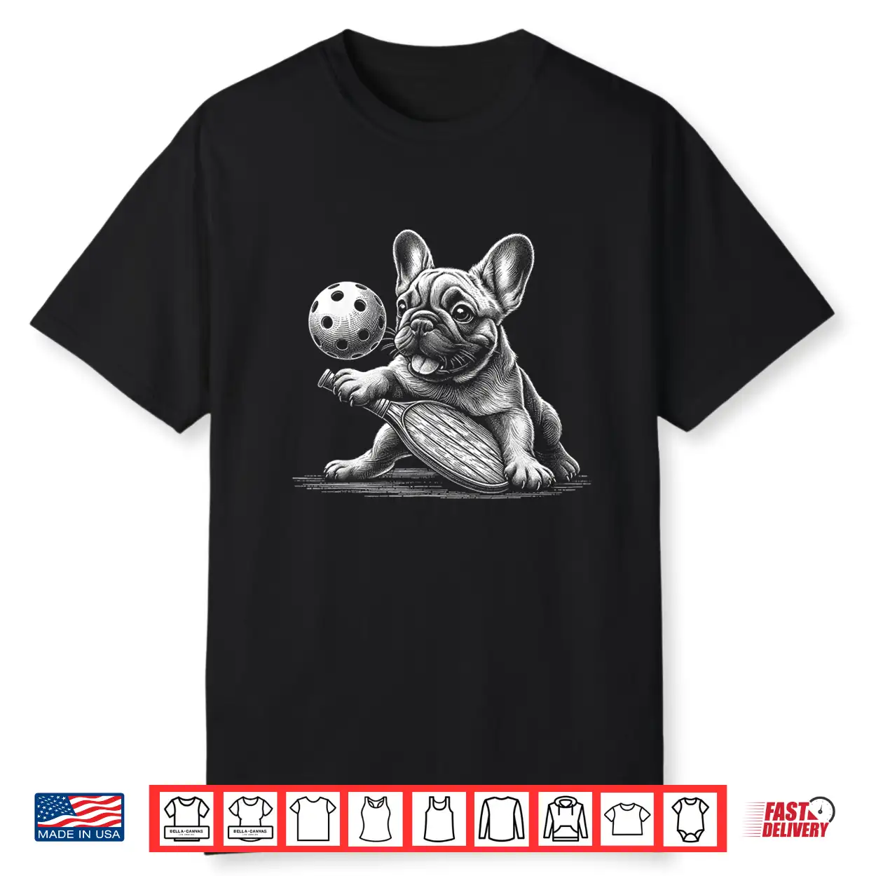 Pickleball French Bulldog Sketch Paddle Sport Shirt Pickleball French Bulldog Sketch Paddle Sport Shirt