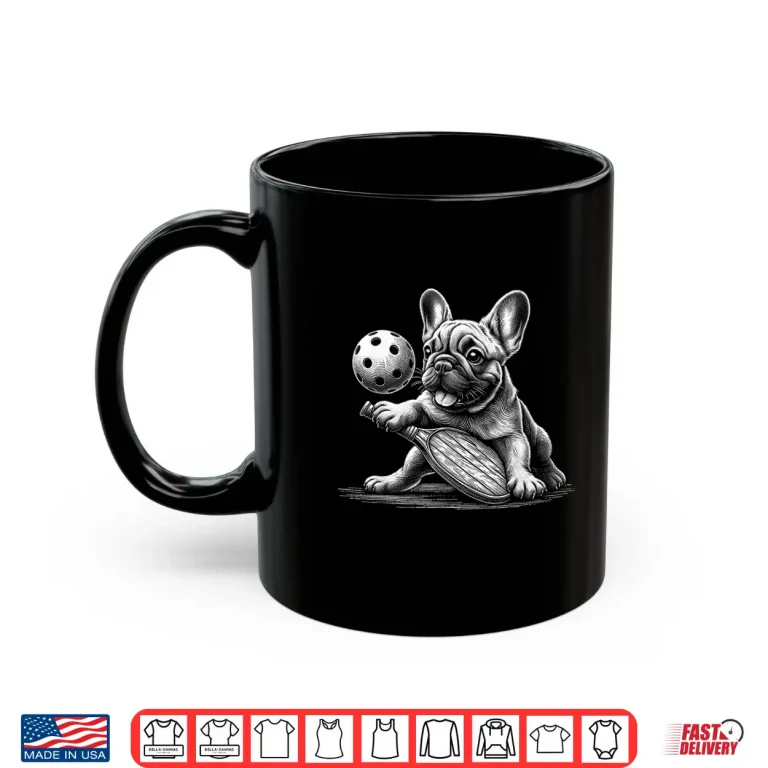 Mug Pickleball French Bulldog Sketch Paddle Sport Shirt
