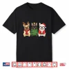 Retro Christmas French Bulldog Santa Reindeer Dog Lover Shirt