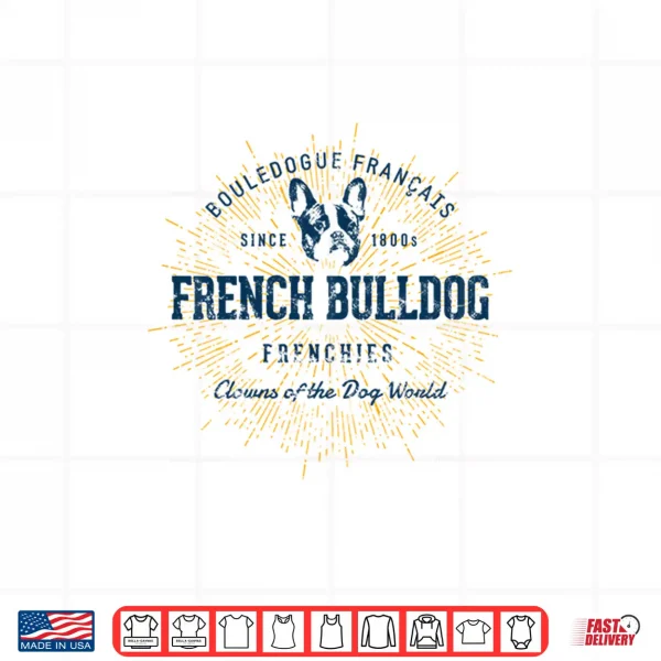 Retro Vintage French Bulldog Long Sleeve Shirt 4 Design Retro Vintage French Bulldog Long Sleeve Shirt