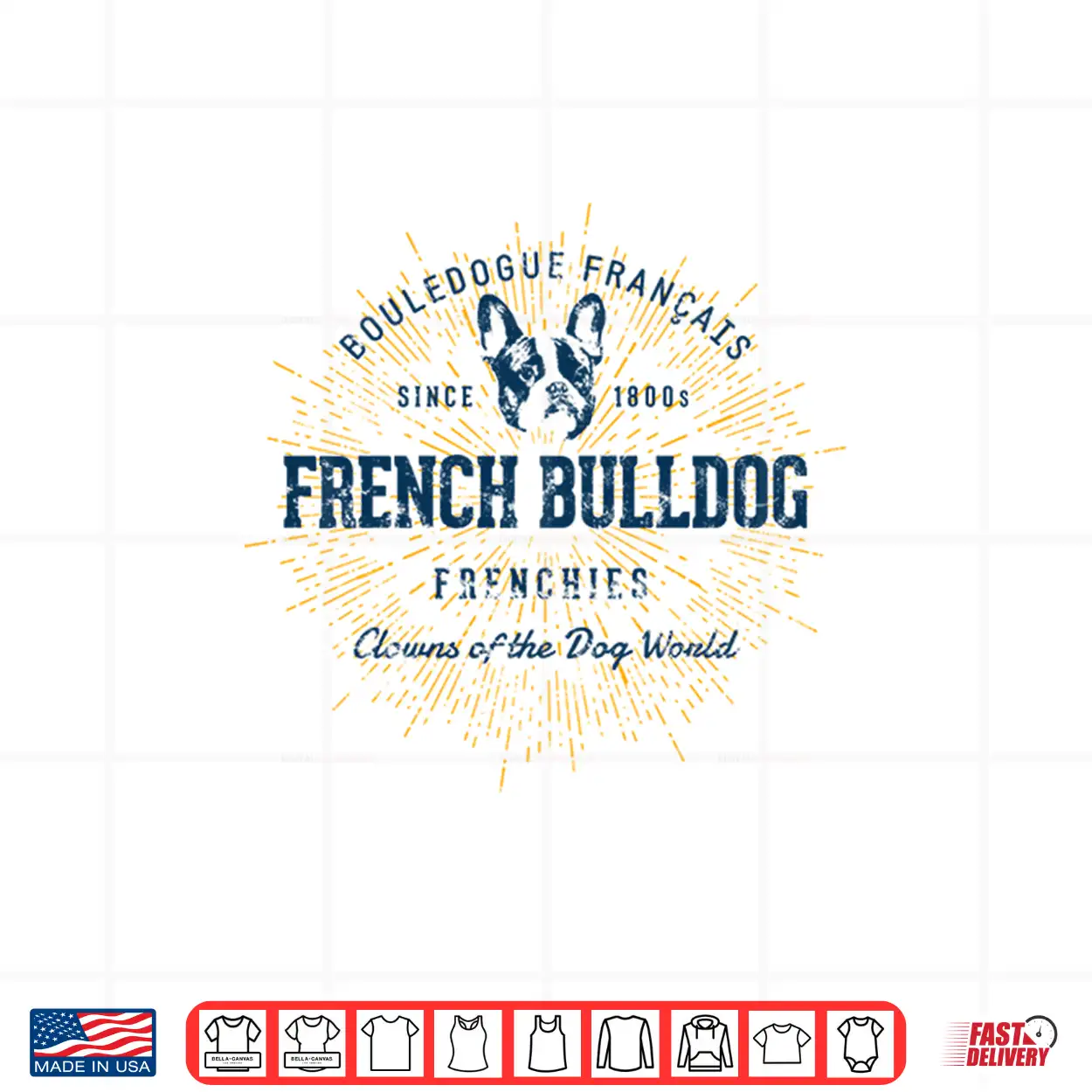 Retro Vintage French Bulldog Long Sleeve Shirt Retro Vintage French Bulldog Long Sleeve Shirt