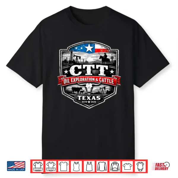 Ctt Oil Exploration Cattle Badge Mtex Landman Series Shirt