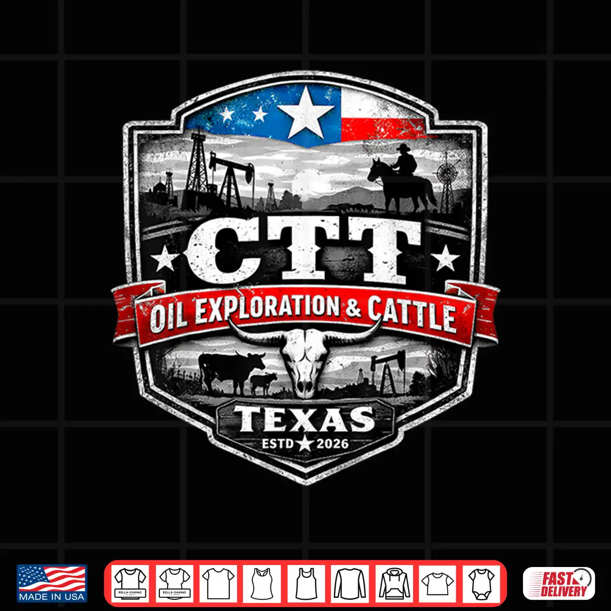 Ctt Oil Exploration Cattle Badge Mtex Landman Series Shirt Ctt Oil Exploration Cattle Badge Mtex Landman Series Shirt