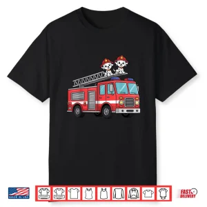 Fire Truck Firefighter Dalmatians Kids Shirt