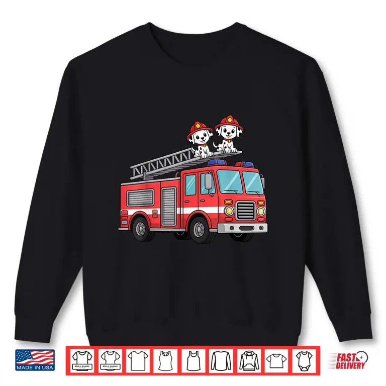 Sweatshirt Fire Truck Firefighter Dalmatians Kids Shirt