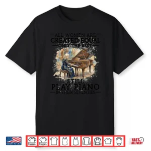 Funny 70Th Birthday Piano Gifts Women 70 Years Old Pianist Long Sleeve Shirt