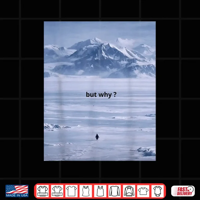 Design Penguin But Why Meme Head Towards The Mountains Motivational Shirt