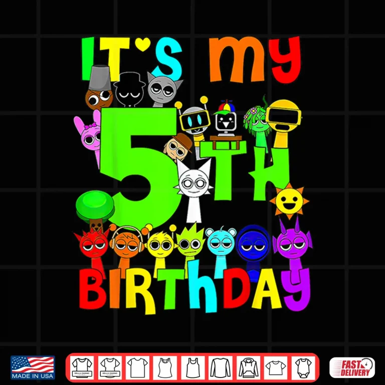 Design All Sprunky 5 Years Old Birthday Sprunky For Boys And Girls Shirt