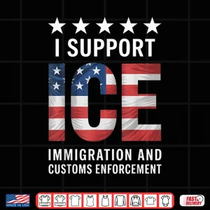 Design I Support Ice Stand With Ice Us America Flag Patriotic Shirt