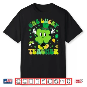 One Lucky Teacher Shamrock Retro Funny St Patricks Men Women Shirt
