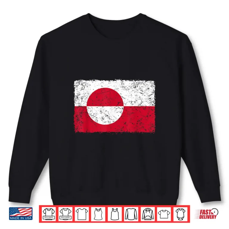 Sweatshirt Vintage Greenland Flag Retro Greenlander Men Women Kids Shirt