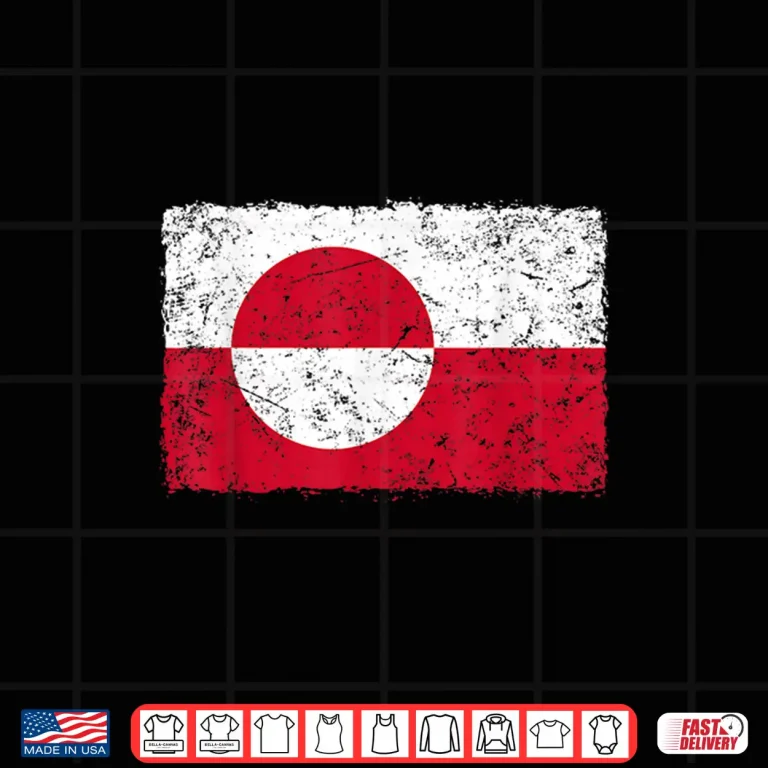 Design Vintage Greenland Flag Retro Greenlander Men Women Kids Shirt