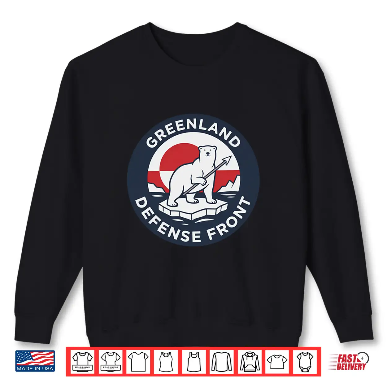 Greenland Guard Polar Bear Spear Arctic Emblem Long Sleeve Shirt Greenland Guard Polar Bear Spear Arctic Emblem Long Sleeve Shirt