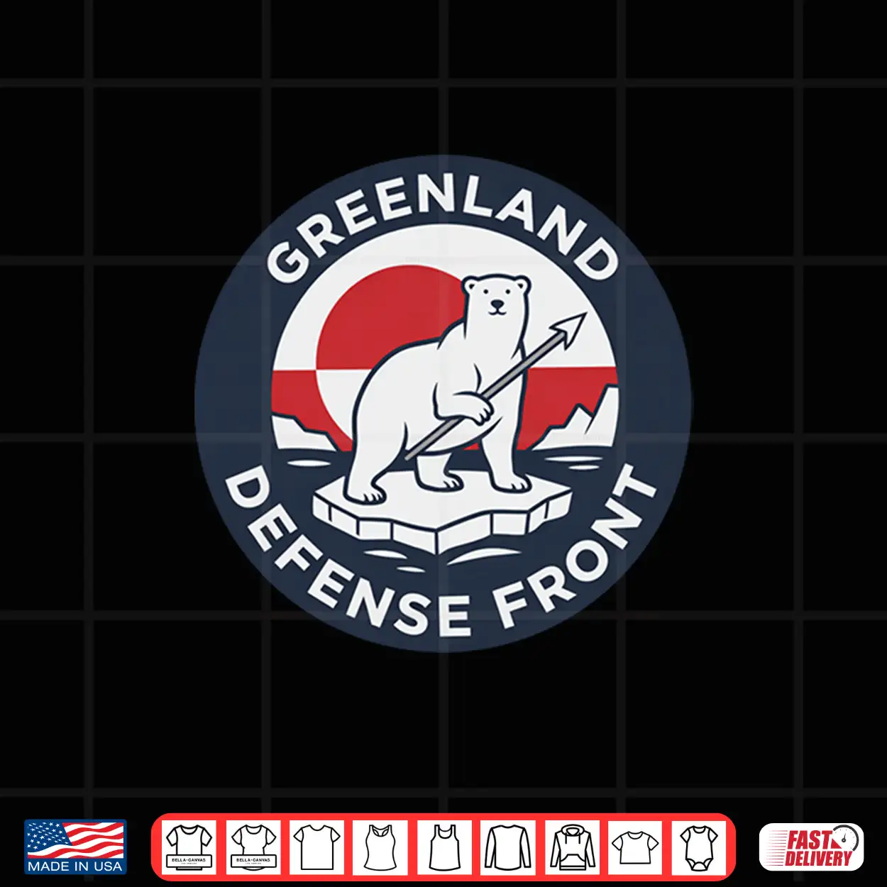 Greenland Guard Polar Bear Spear Arctic Emblem Long Sleeve Shirt Greenland Guard Polar Bear Spear Arctic Emblem Long Sleeve Shirt