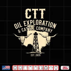 Design Retro Ctt Oil Exploration And Cattle Est 2026 For Men Women Shirt