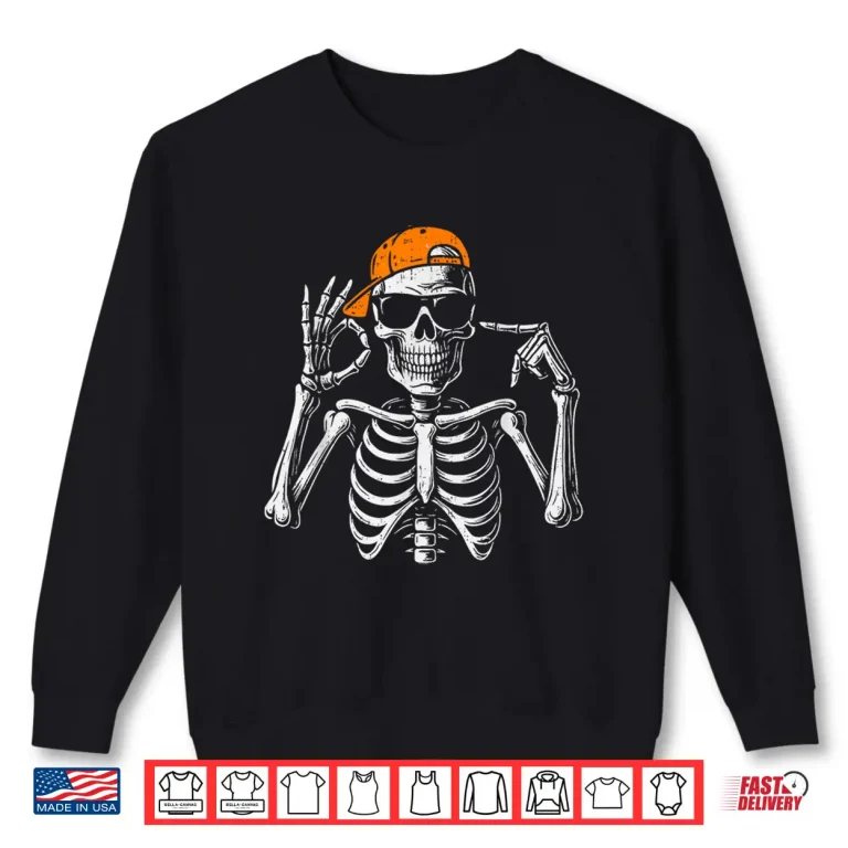 Sweatshirt 67 Meme Trendy Skeleton Halloween Funny Six Seven Gen Alpha Shirt
