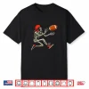 Football Skeleton Catching A Football Gifts Funny Halloween Shirt