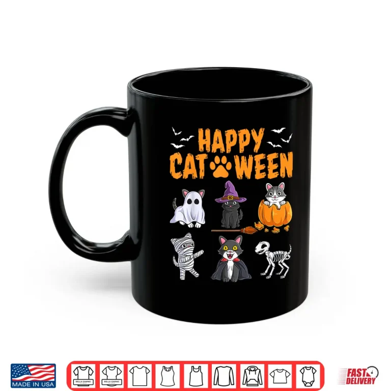Mug Cats Halloween Spooky Holiday Cute Kitten Cat Halloween Shirt