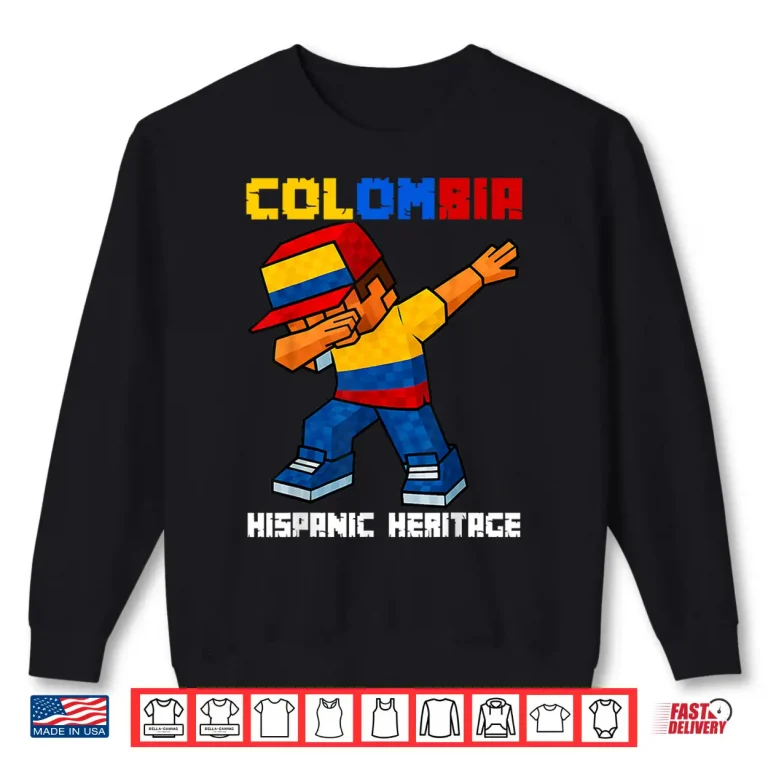 Sweatshirt Colombia Dab Boy Game Pixel Hispanic Heritage Colombian Shirt