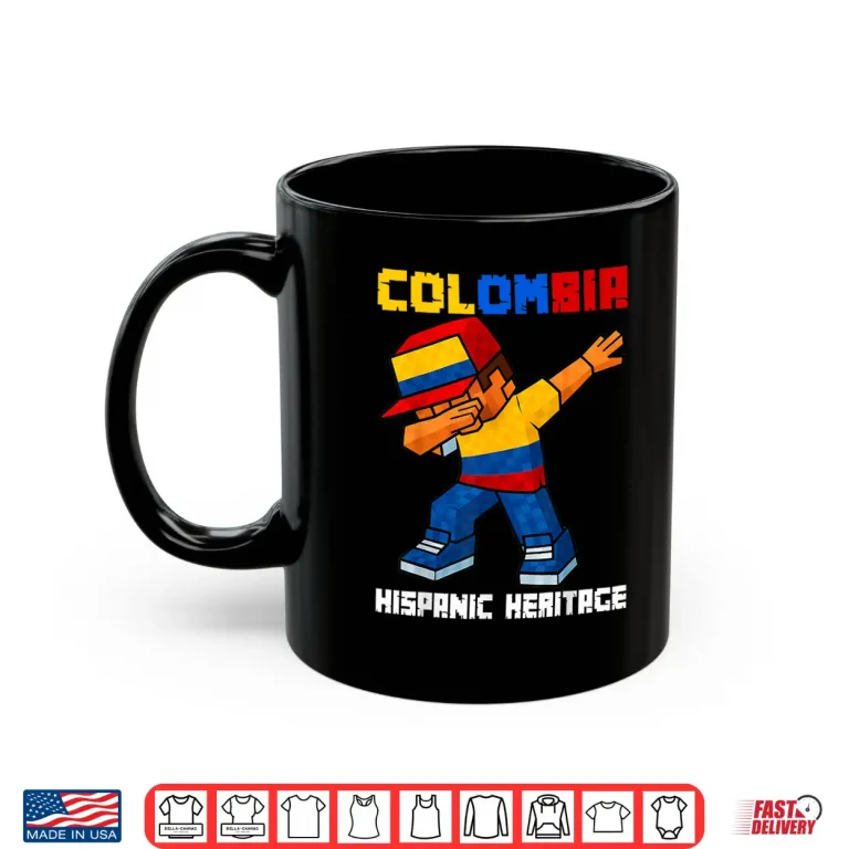 Mug Colombia Dab Boy Game Pixel Hispanic Heritage Colombian Shirt