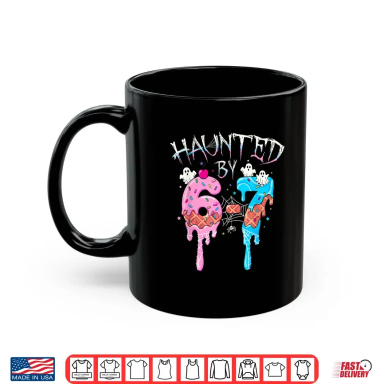 Haunted By 6 7 Halloween Ghost Gen Alpha Meme Ice Cream Drip Shirt 3 Mug Haunted by 6 7 Halloween Ghost Gen Alpha Meme Ice Cream Drip Shirt
