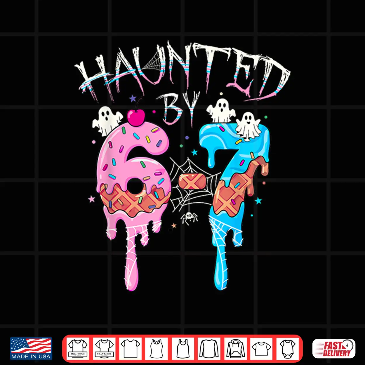 Haunted By 6 7 Halloween Ghost Gen Alpha Meme Ice Cream Drip Shirt Haunted By 6 7 Halloween Ghost Gen Alpha Meme Ice Cream Drip Shirt