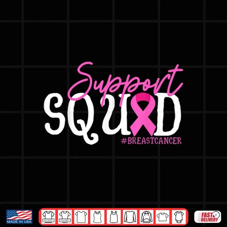 Design Support Squad Breast Cancer Awareness Pink Ribbon Shirt