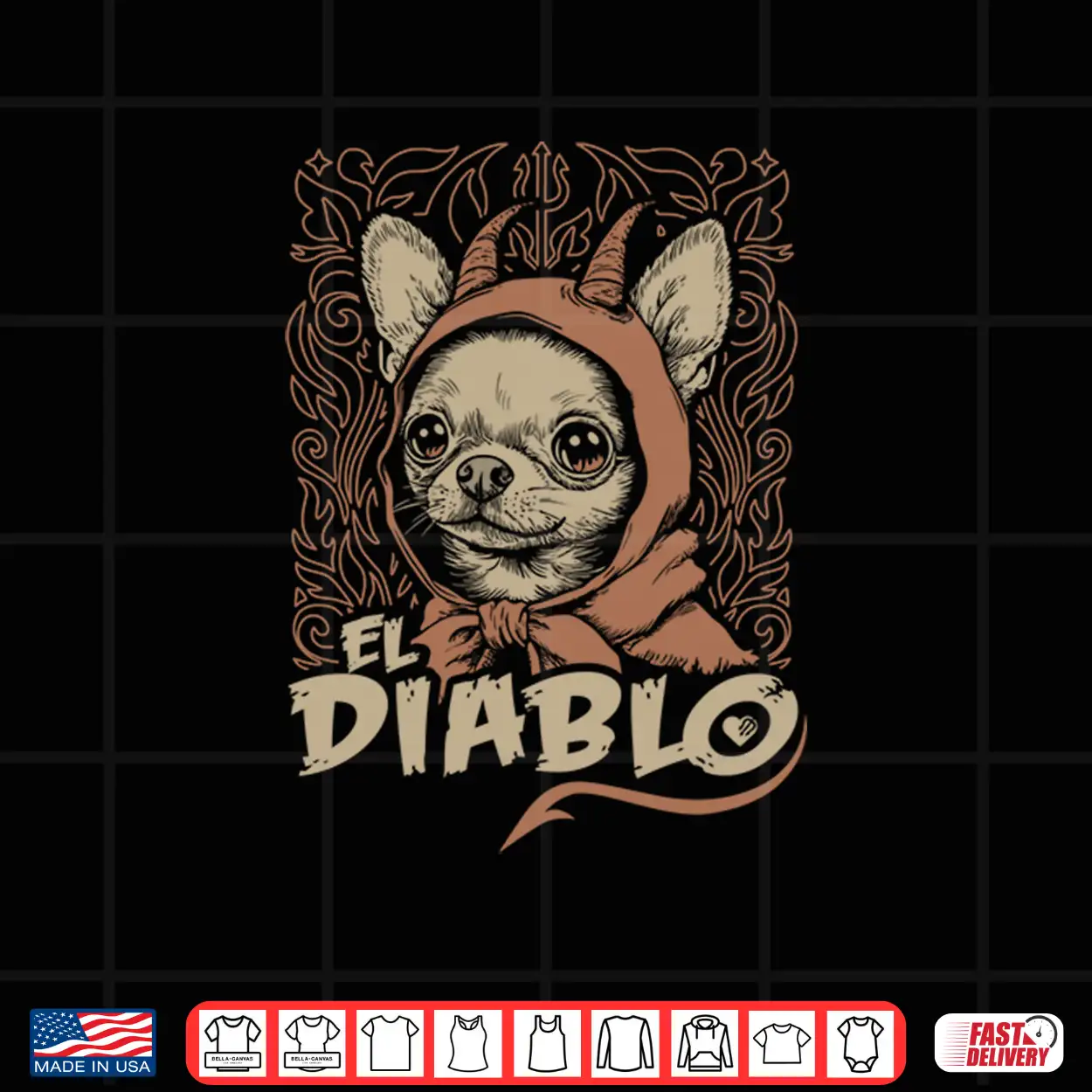 Chihuahua El Diablo Cute Little Devil Vintage Dog Shirt Chihuahua El Diablo Cute Little Devil Vintage Dog Shirt