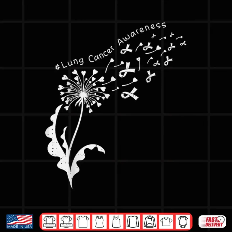 Dandelion Lung Cancer Awareness White Ribbon Support Shirt 4 Design Dandelion Lung Cancer Awareness White Ribbon Support Shirt